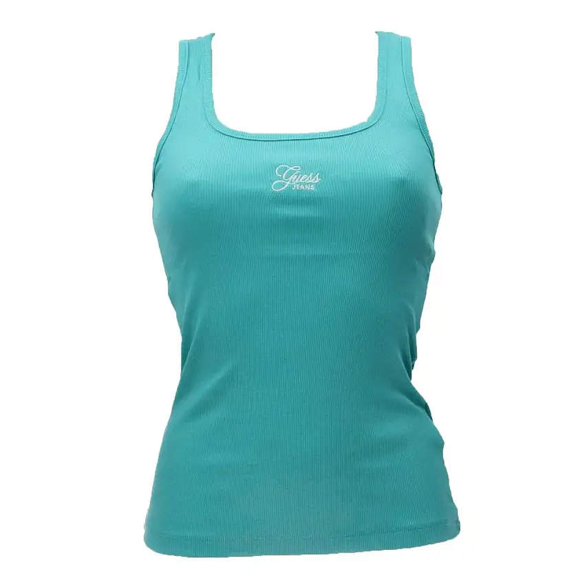 GJ TANK TOP SLIM RIB EMBRO Verde Acqua