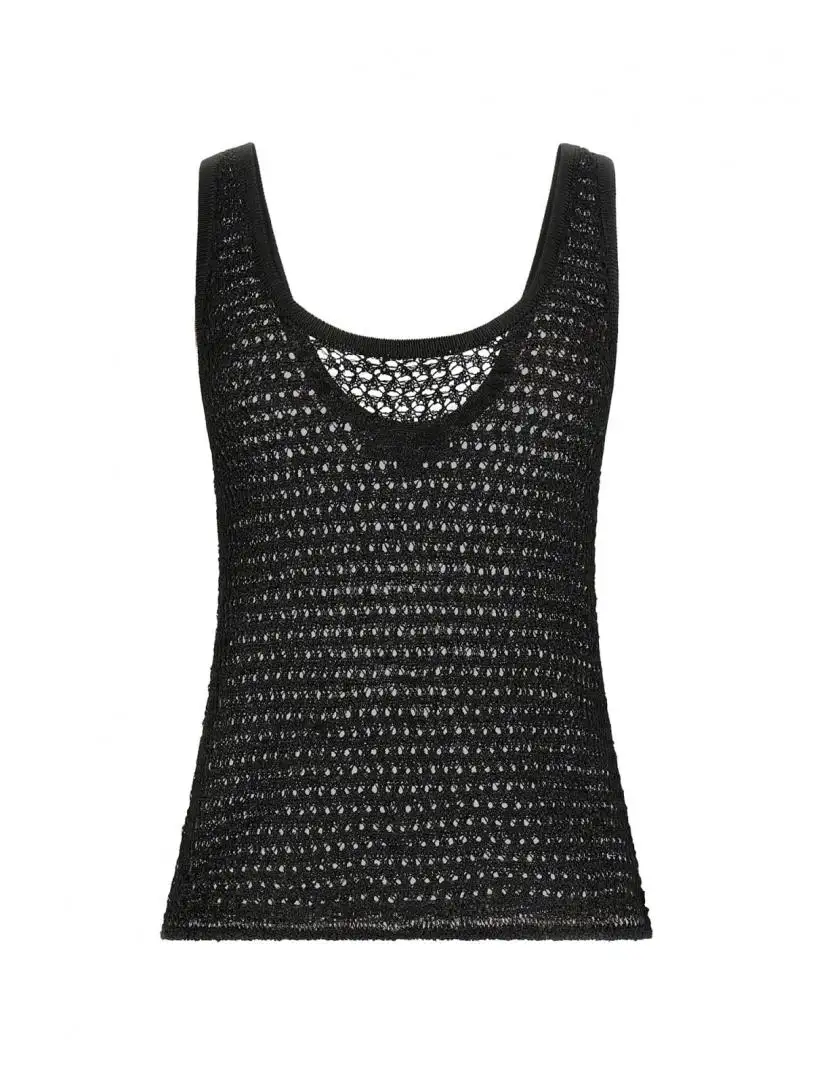 SL SN OPEN STITCH AVA TANK Nero