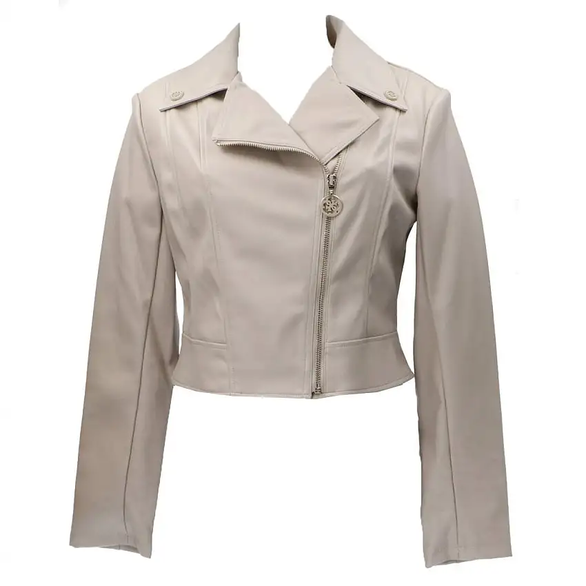 CLEMENCE PU LEATHER JACKET Beige