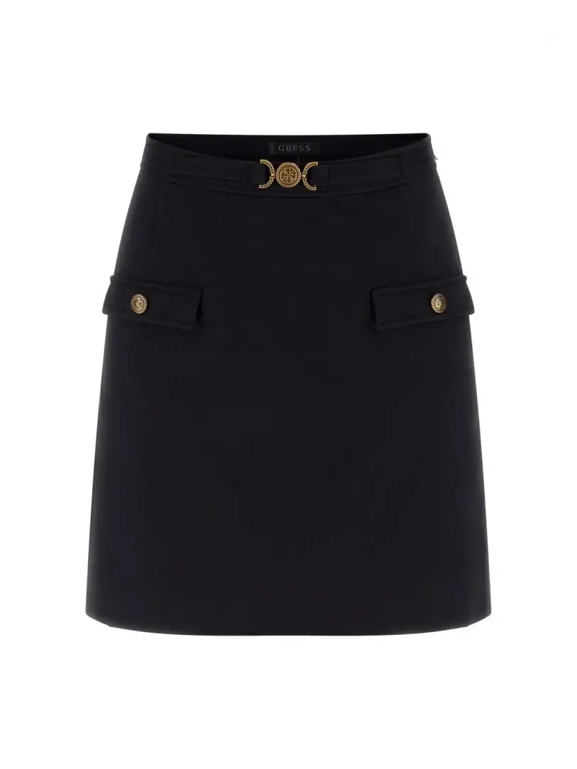 CHRISSY BELTED MINI SKIRT Nero