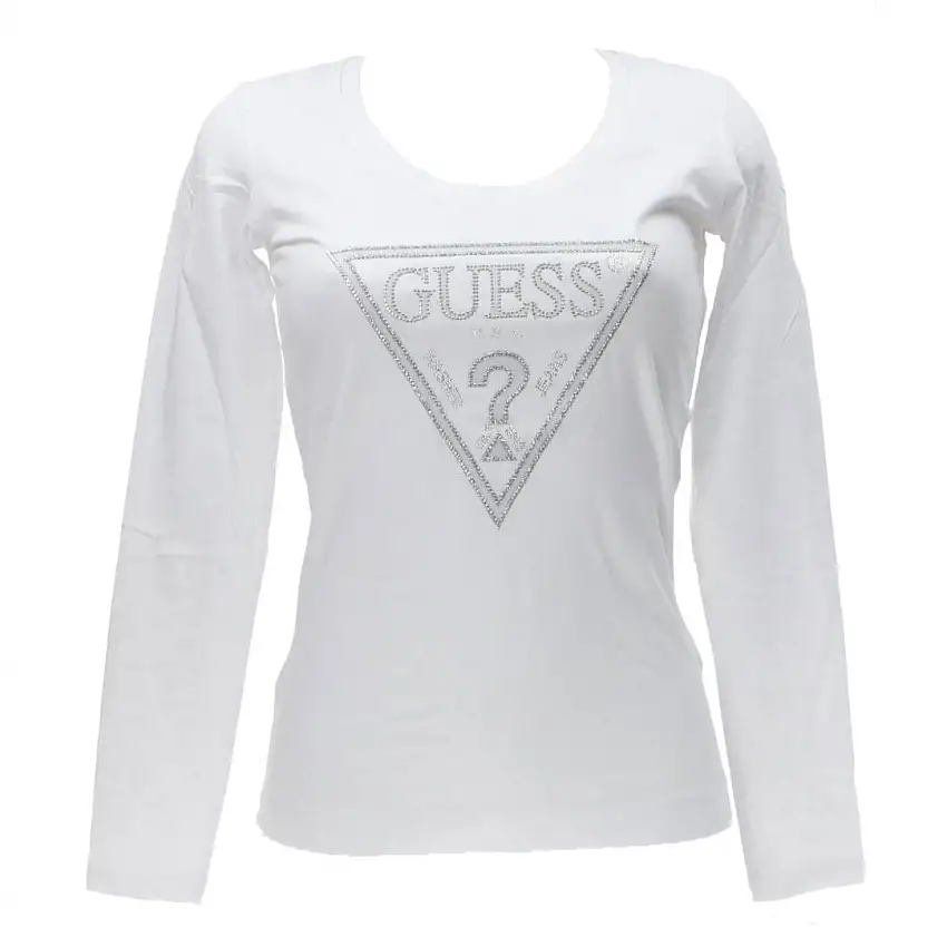 LS CN SHINY TRIANGLE TEE Bianco
