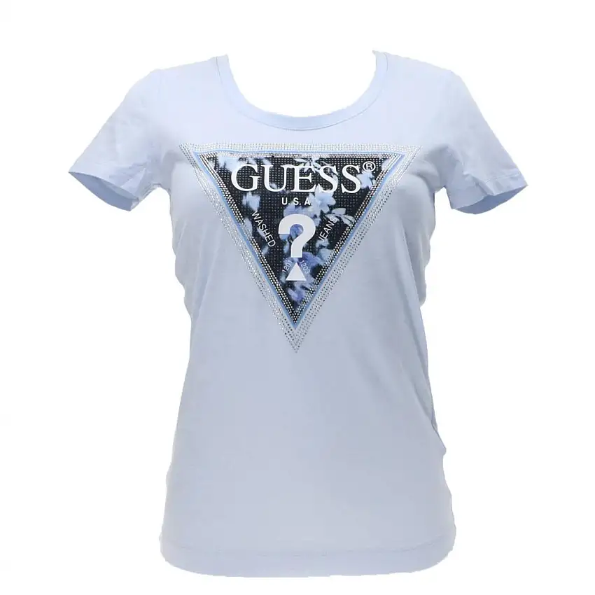 SS CN TRIANGLE FLOWER TEE Azzurro