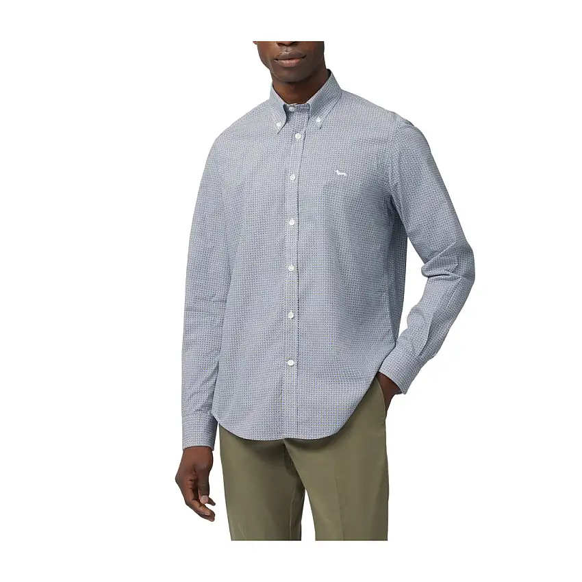 Camicia Uomo con microdisegno bicolore