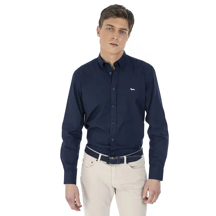 Camicia uomo in cotone a tinta unita