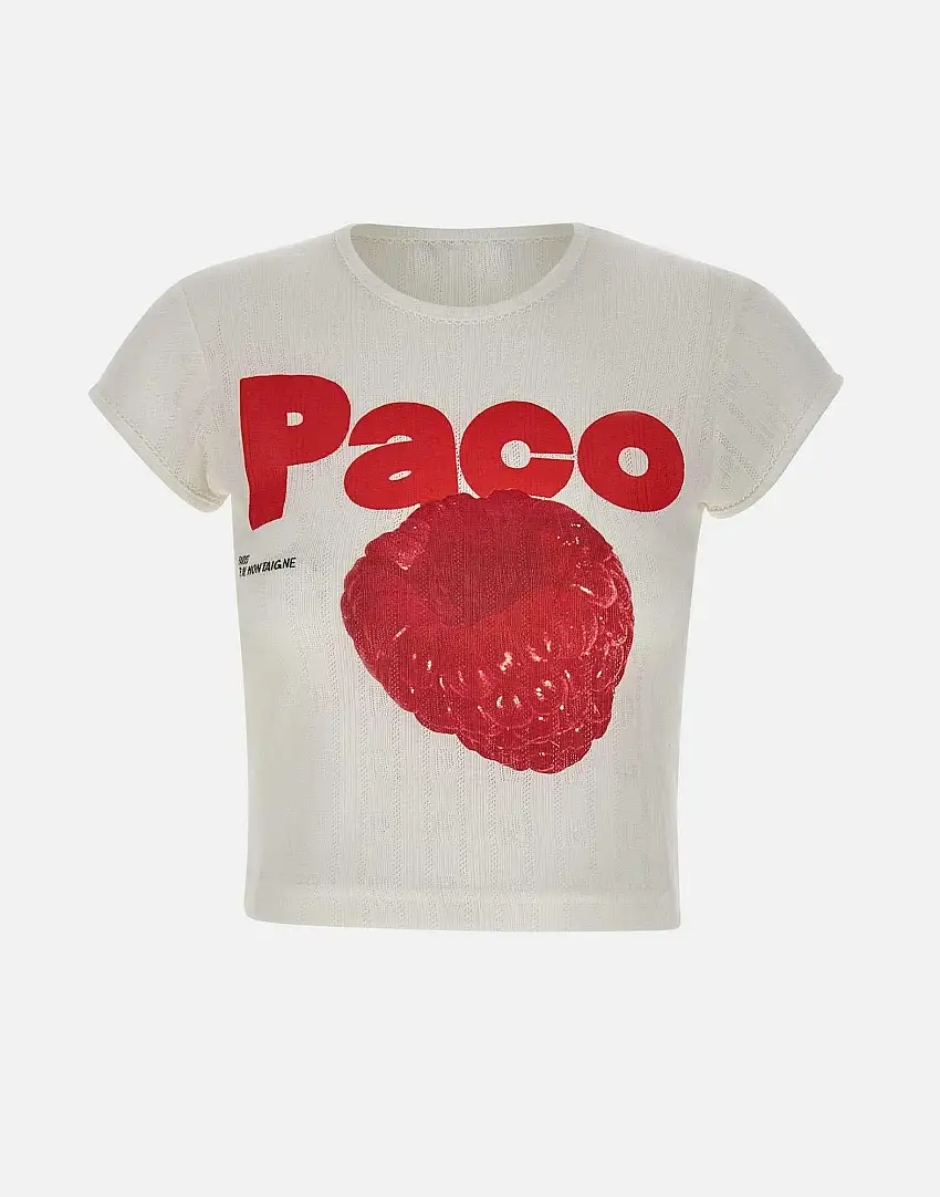 T-shirt in jersey pointelle di cotone 67969279