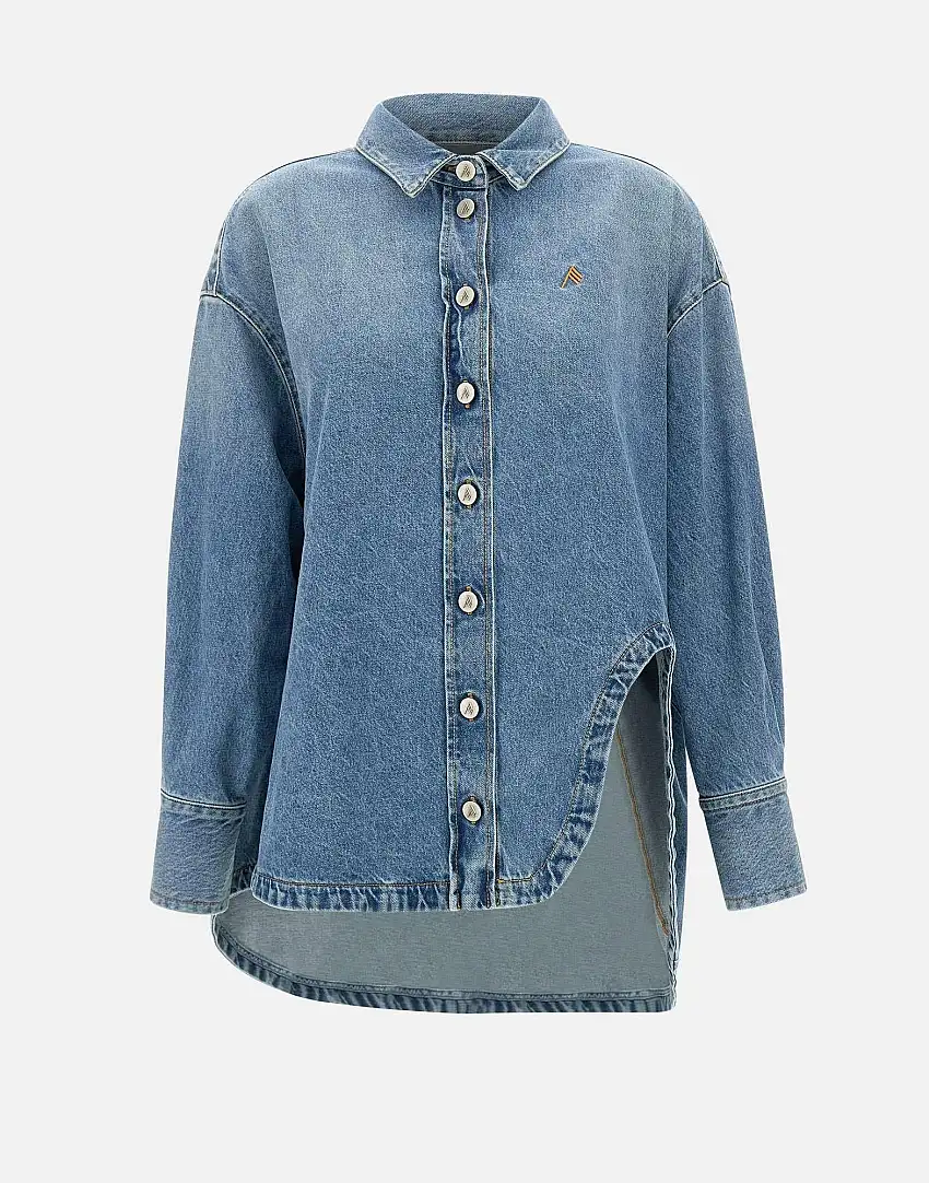 Maxi camicia in denim di  cotone 10035276