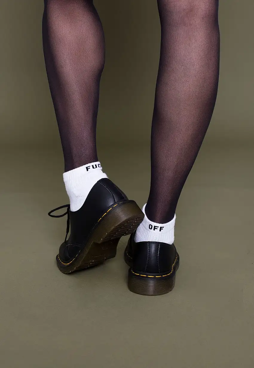 Dancitee - Fuck Off Sneaker White - Calzini