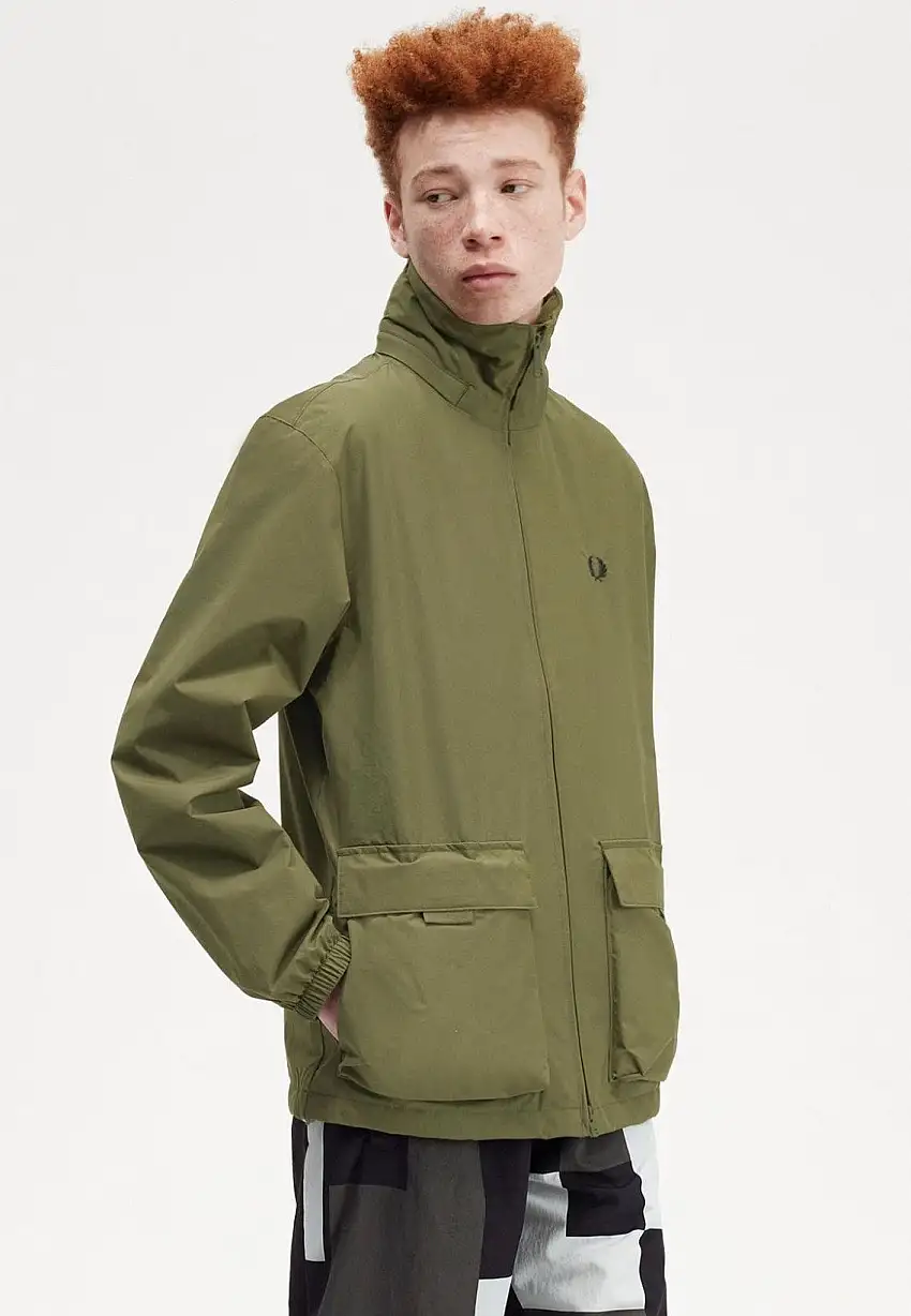 Fred Perry - Patch Pocket Zip Through Uniform Green - Giacca