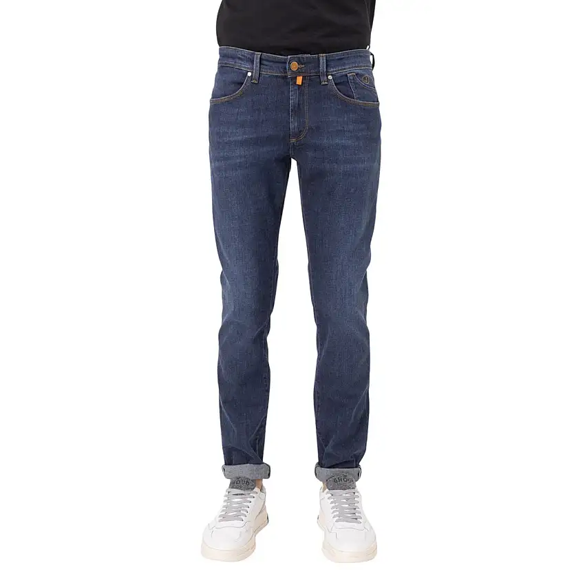 Jeans Uomo Cinque tasche con cucitura contrasto