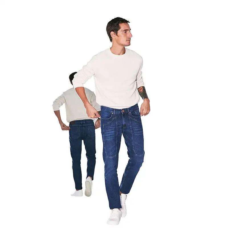 Jeans Uomo John con toppa in tono slim fit