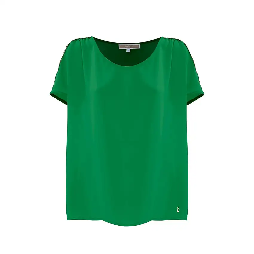 Blusa Donna a girocollo con ricamo