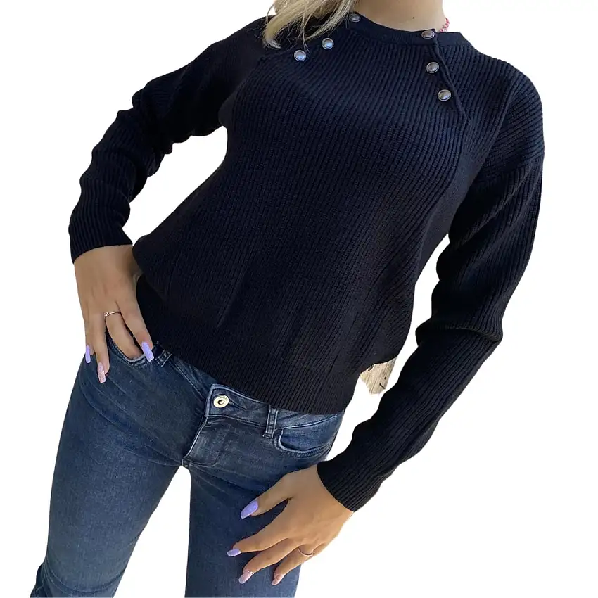 Maglia Donna Girocollo con bottoni
