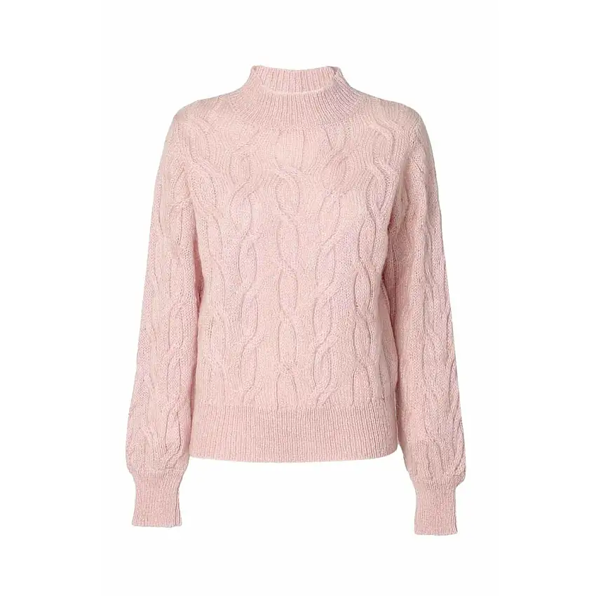 Maglia Donna mezzo collo con trecce