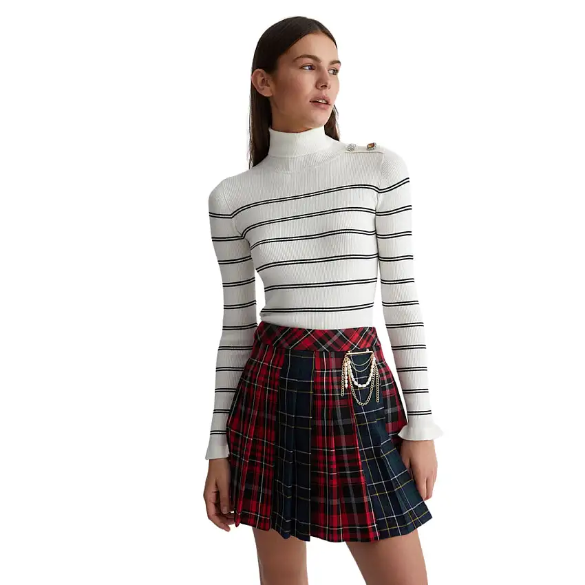 Maglia Donna a collo alto con righe