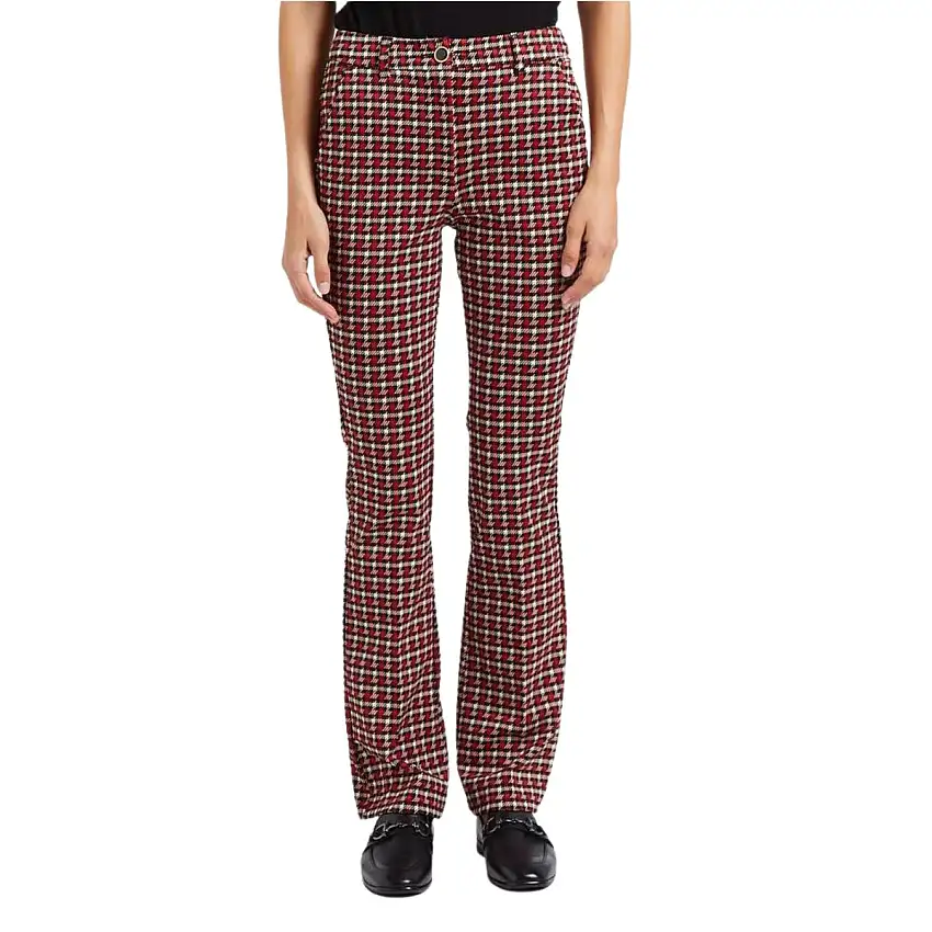 Pantalone Donna a quadri fondo largo