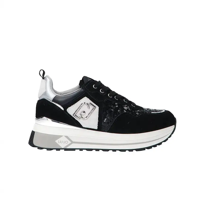 Maxi wonder 01 suede e paillettes Nero