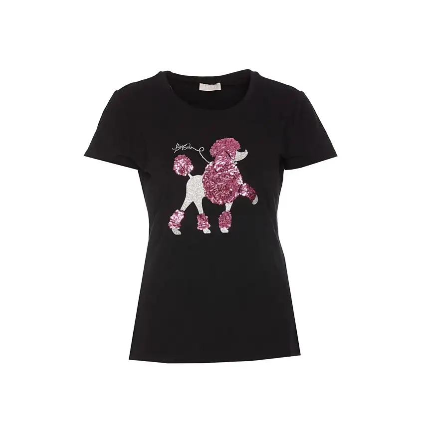 T-shirt Donna con paillettes frontali