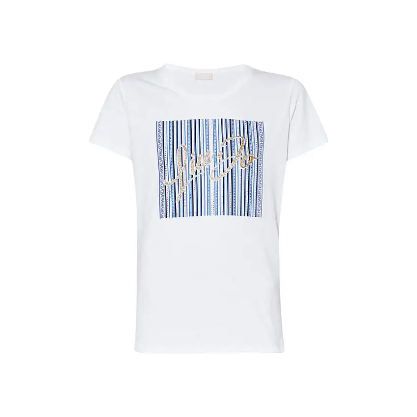 T-shirt Donna con stampa e applicazioni
