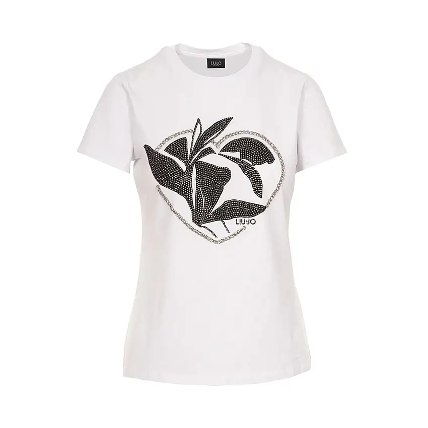 T-shirt Donna con stampa strass