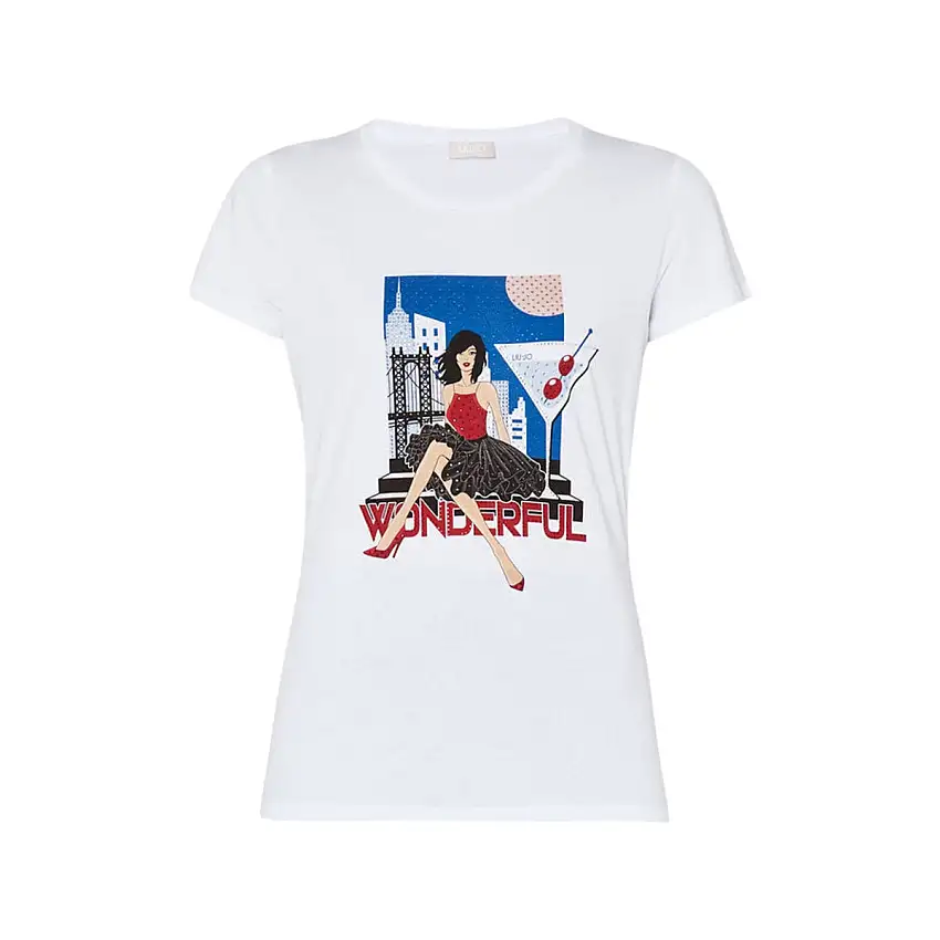 T-shirt Donna con stampa sul petto