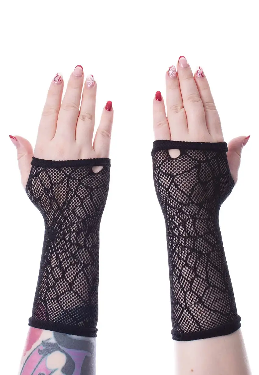 Poizen Industries - Long Web Mesh Black - Guanti
