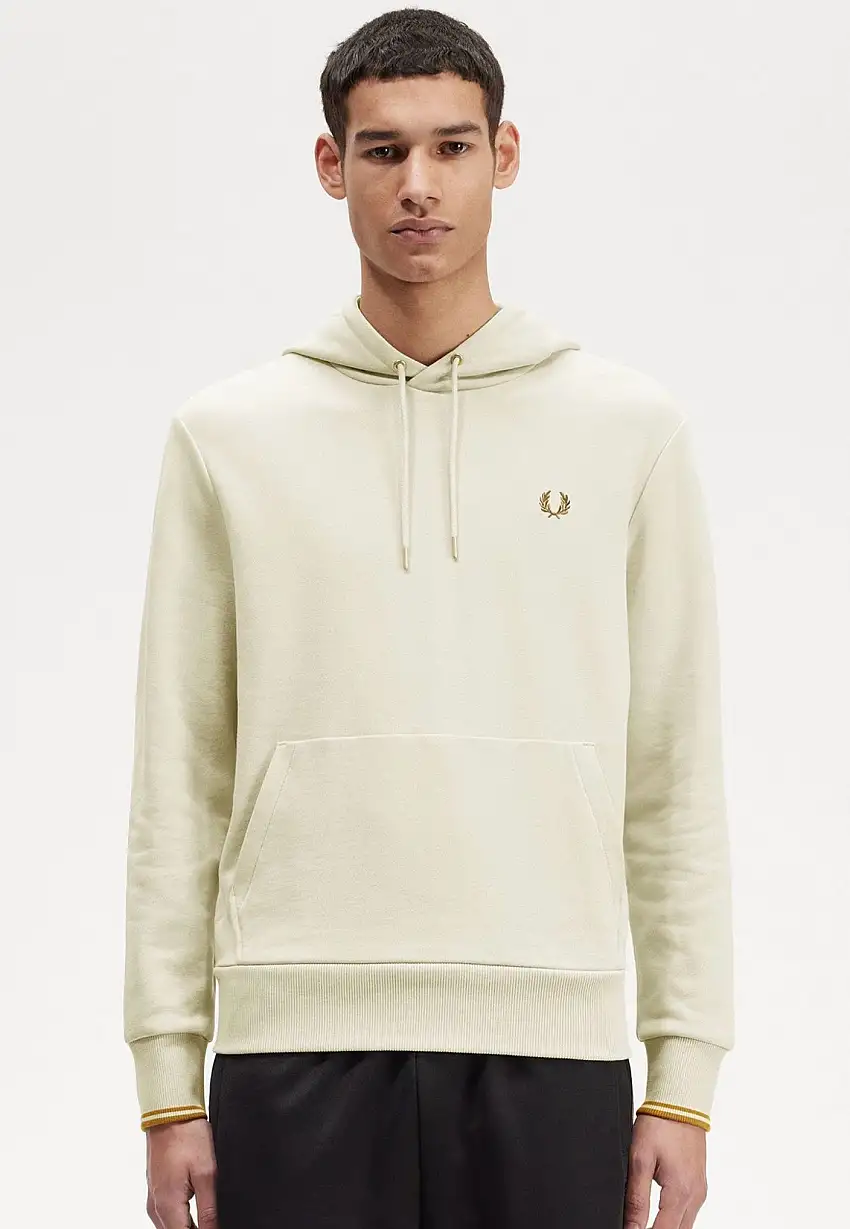Fred Perry - Tipped Hooded Oatmeal - Felpa con cappuccio