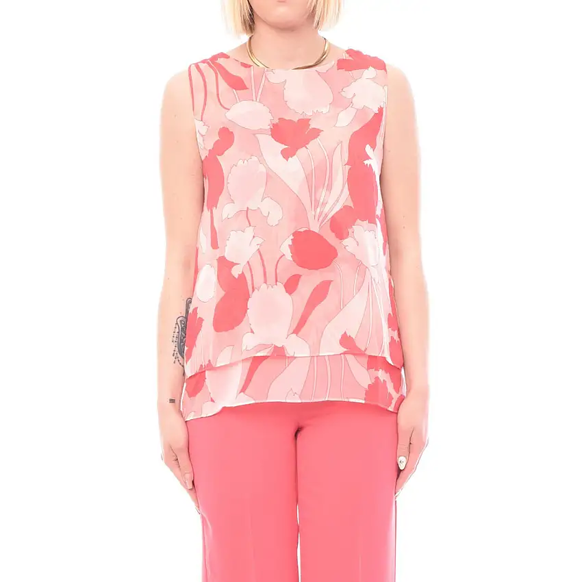 Top Donna con fantasia all over