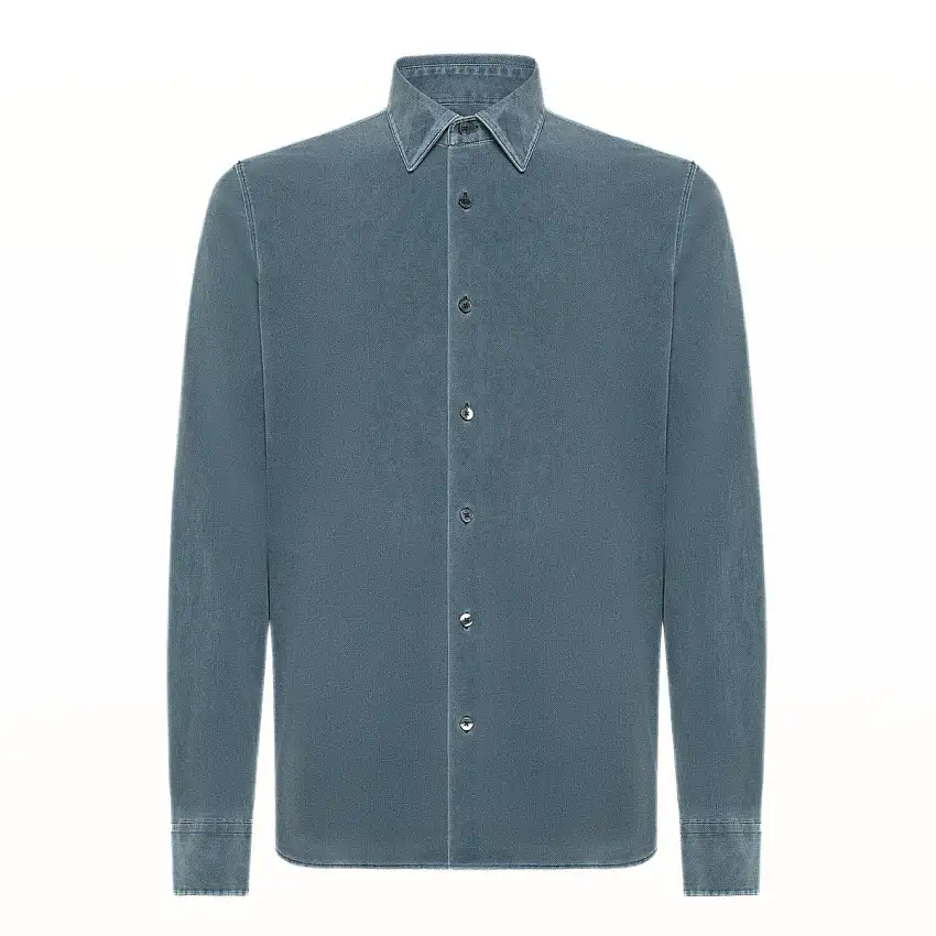 Camicia Uomo Piquet Techno Wash