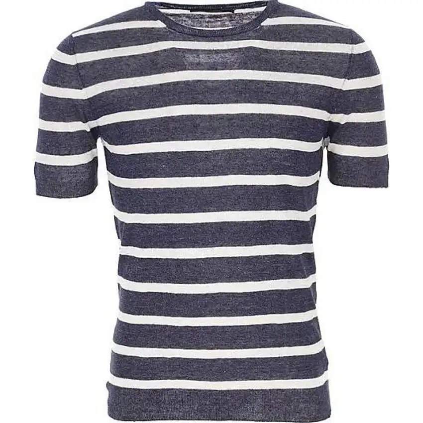 T-shirt Uomo a Righe con costine