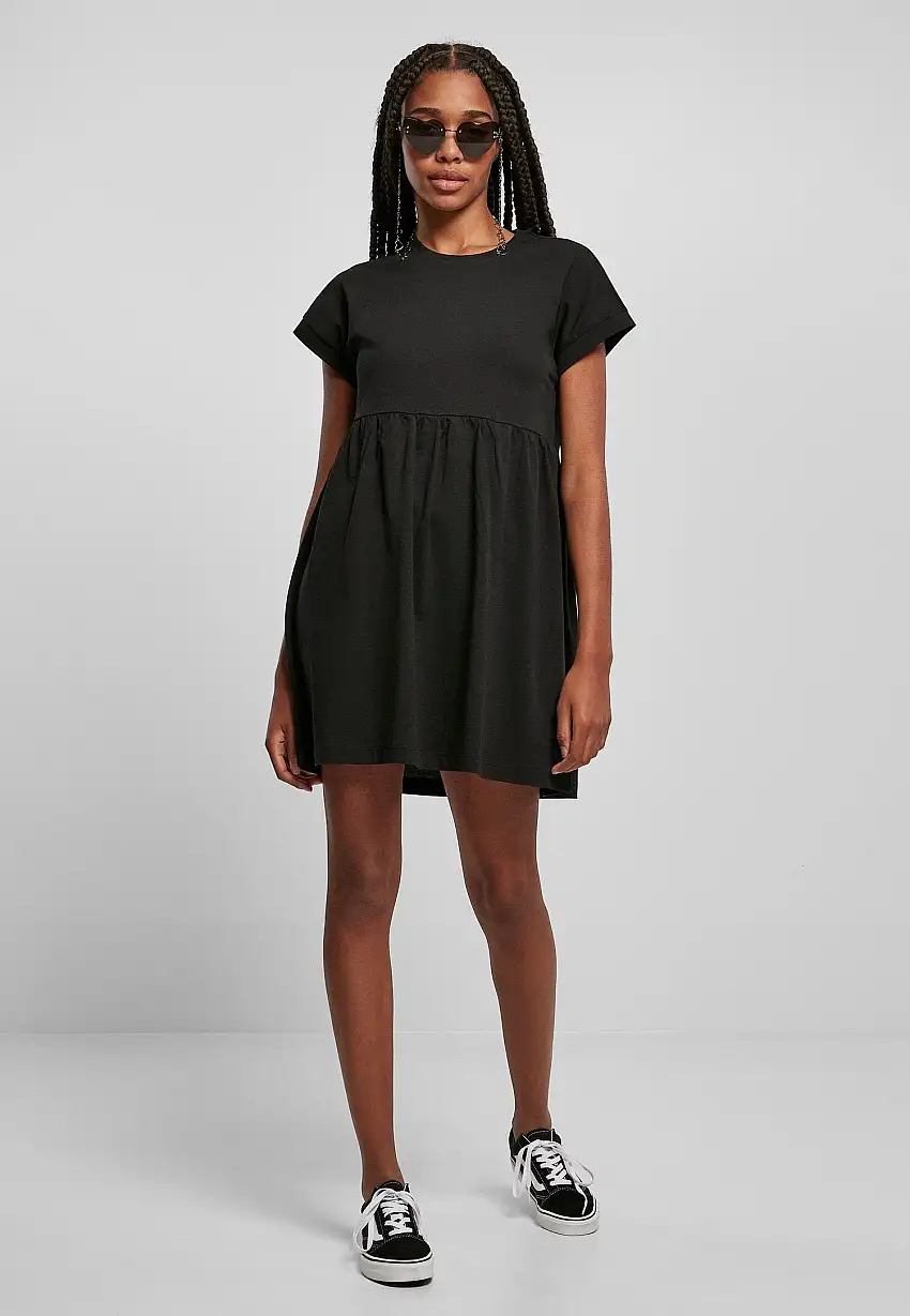 Urban Classics - Ladies Organic Empire Valance Tee Black - Vestito