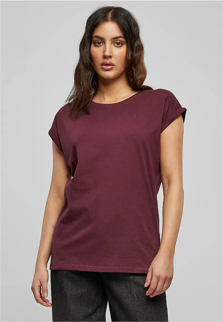 Urban Classics - Ladies Extended Shoulder Redwine - T-Shirt