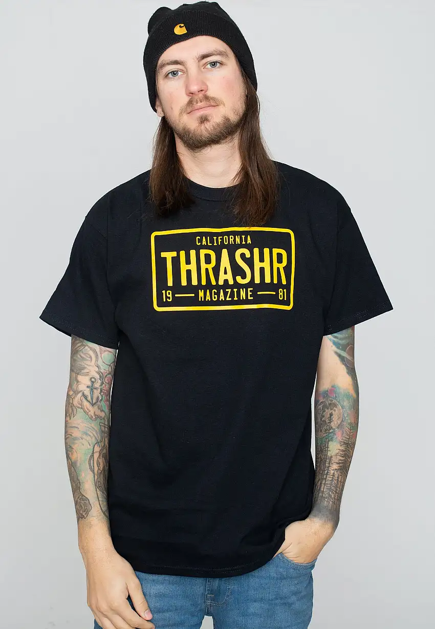 Thrasher - License Plate Black - T-Shirt