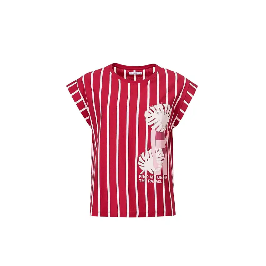 T-shirt Donna a righe con stampa