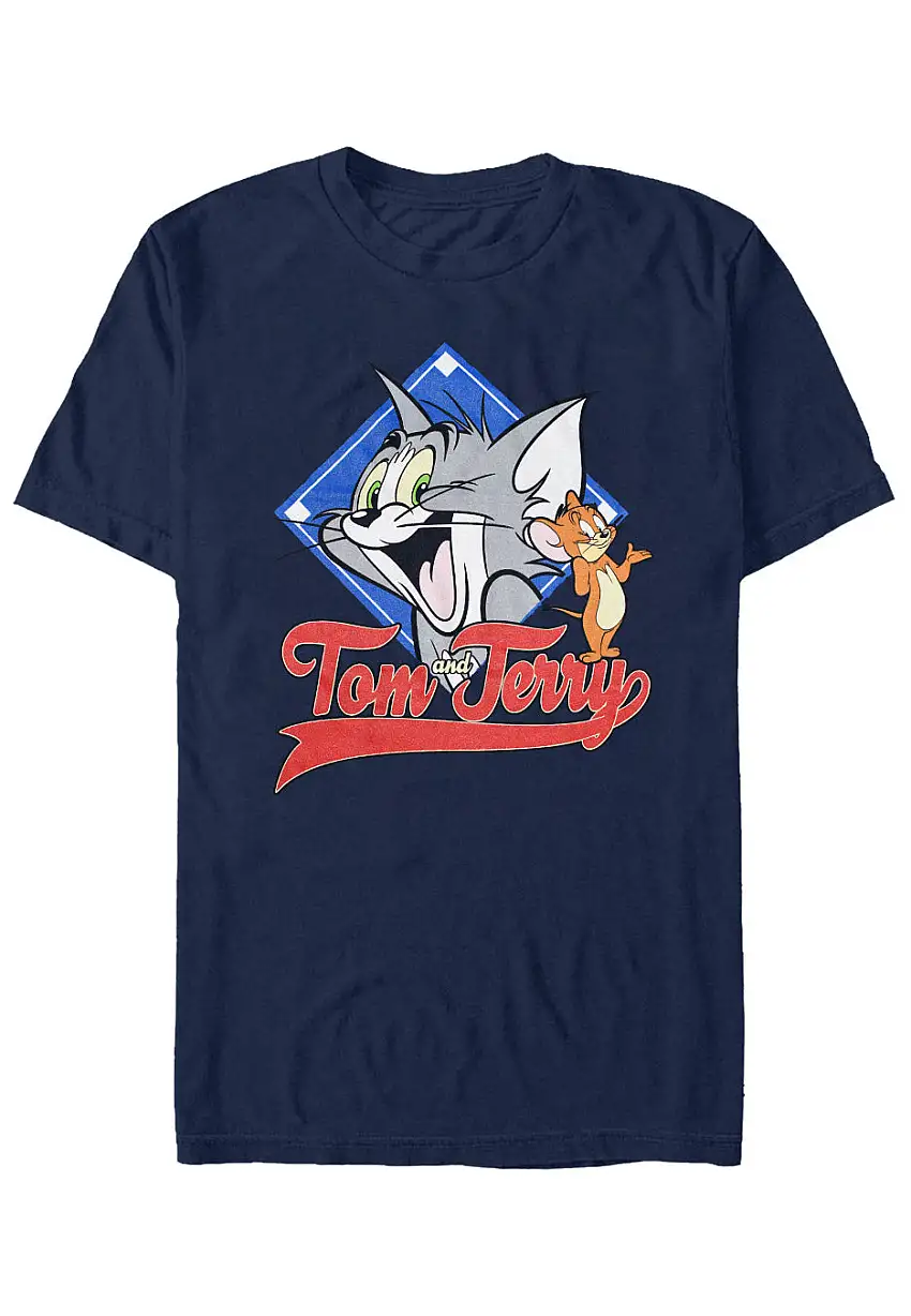 Tom And Jerry - Retro Classic Navy - T-Shirt
