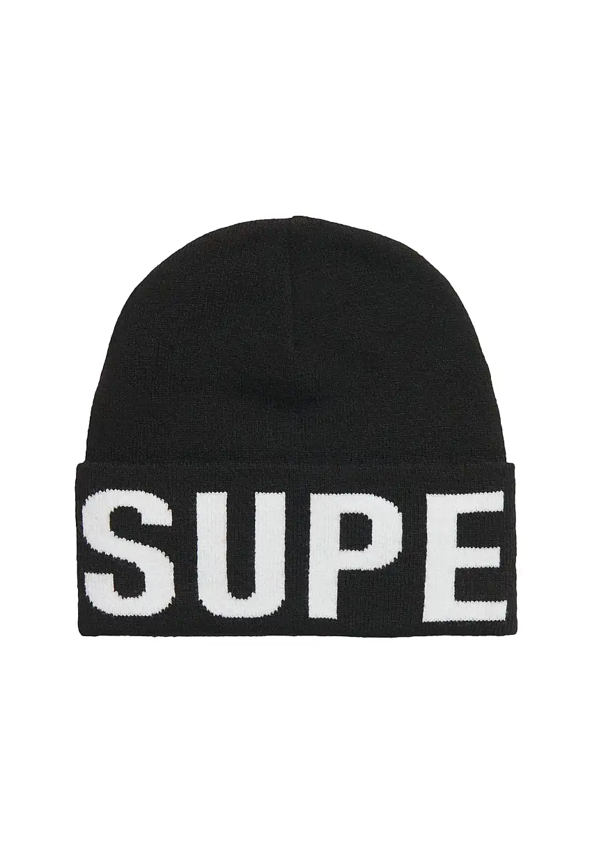 Superdry Berretto Knitted Beanie Misto Poliestere e Acrilico Nero Unisex