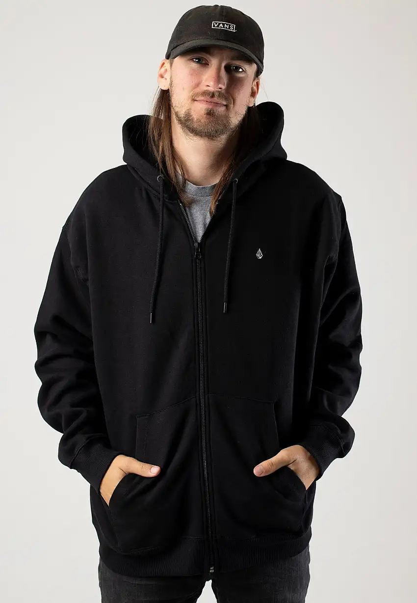 Volcom - Single Stone Black - Felpa con zip