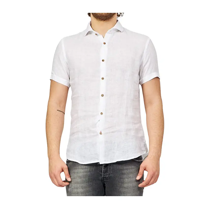 Camicia Uomo in lino a maniche corte