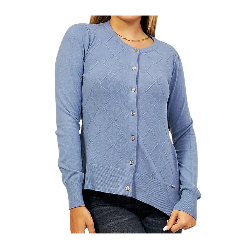 Cardigan Donna con trama a rombi