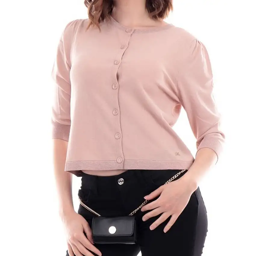 Cardigan Donna con bordi in lurex
